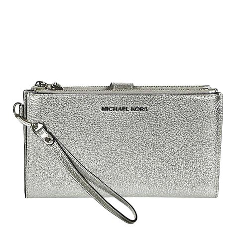 michael kors chic tote silver|Michael Kors dark silver wallet.